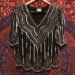 Vintage Beaded Silk Blouse